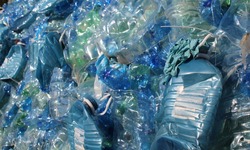 Illegal landfill made from a mountain of plastic