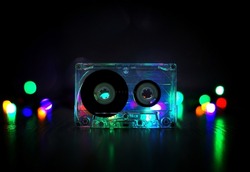 Audio cassette music background wallpaper background cover 70s 80s 90s top effect retro old vintage style modern trend melody nostalgia song music sound party dance