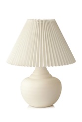 White table lamp on a white background