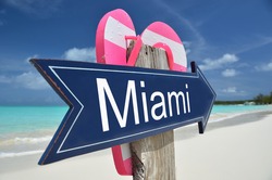 Miami sign on the beach