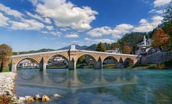 Ottoman Bridge in the old town Konic in Bosnia and Herzegovina