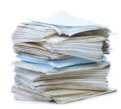 Stack of old paper documents