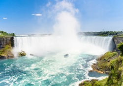 Canadian side of Niagara Falls in summer