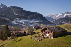 Stunning alpine panorama from Switzerland,Europe