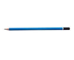 Blue Pencil with copy space Isolated on a white background.