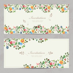 cute floral invitation cards for your design