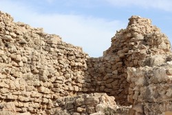 Ancient Building Architecture, Israel. Aged Historical Wall of Bricks.