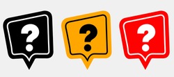 Question mark sign icon, vector illustration. Flat design style with long shadow. FAQ button. Asking questions. Ask for help. Question mark stamp. Need information. Query.
