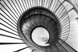 Spiral circle Staircase decoration interior - Black and white Filter Processing