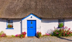 Traditional Rural Ireland scene, Traditional Irish Cottage