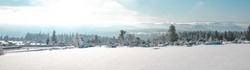 
Stunning panorama of snowy landscape in winter in Black Forest - winter wonderland