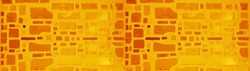 Abstract colorful orange yellow concrete cement wall with glass mosaic texture background banner panorama pattern