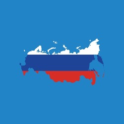 Russia map with russia flag Vector ilustration