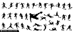 A set of vector set of football, soccer players
