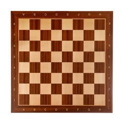 Board made of wood for playing chess on a white background.