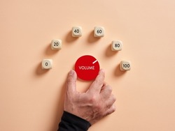 Hand turning volume control knob for maximum loudness.