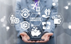 Employee Benefits Career Concept. Business Bonus Work Perks.