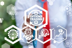 Options Trading Finance Concept. Modern Trade Market Technology.