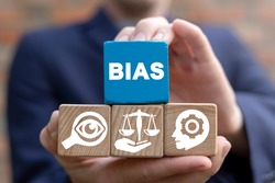 Personal opinions prejudice bias. Concept of facts and biases.