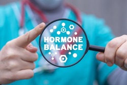Medical and scientific concept of hormone balance. Hormonal therapy. Hormones research and innovative treatment.