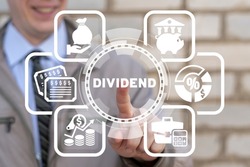 Dividends business, tax, finance and investment concept. Dividend growth or increase dividend. A dividend is a payment made by a corporation to its shareholders as a distribution of profits.