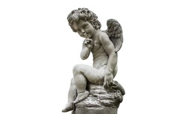 cupid of love statue isolated