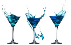 blue cocktail splash set