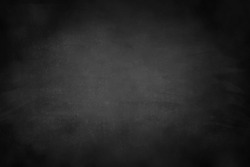 Chalkboard texture background with grunge dirt white chalk on blank black board billboard wall, copy space, element can use for wallpaper education communication backdrop