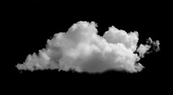 Large white clouds isolated on black background