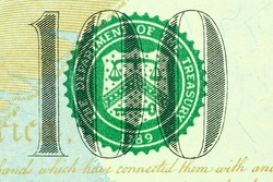 U.S. Treasury Seal on $100 bill