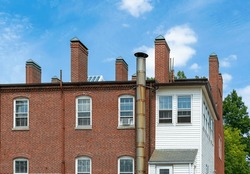 Old red brick building in Boston, Massachusetts, USA