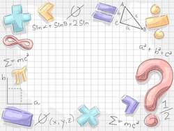 Background Illustration of Math Symbols and Formulas