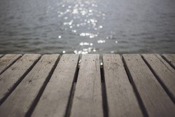 Close up of a wood dock