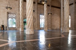 Interior view of the Old Silk Exchange (Lonja de la Seda), Valencia, Spain. UNESCO World Heritage Site.