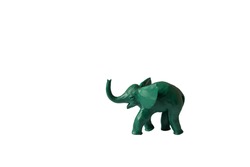 plasticine elephant green isolated white background