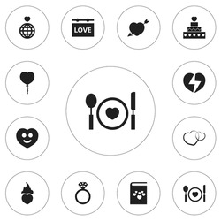 Set Of 12 Editable Heart Icons. Includes Symbols Such As Textbook, Passion, Divorce And More. Can Be Used For Web, Mobile, UI And Infographic Design.