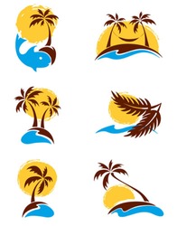 Set of logotypes - palm trees