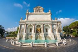 The marvelous Acqua Paola Fountain in Rome on a sunny morning. Italy.