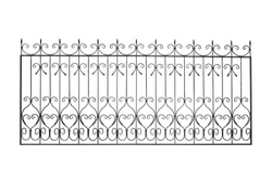 Modern decorative handrails, fences  in old   style. Isolated over white background.