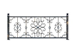 Decorative,  banisters fence for the park and at home. Isolated over white background.