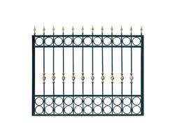 Metal fencing. Isolated over white background.