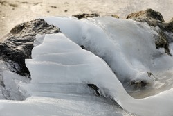 ice between the rocks