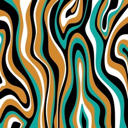 Seamless abstract wave line on black. Vector Illustration.
