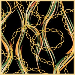 Abstract golden chain pattern. Vector Illustration.