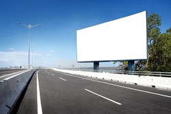 blank billboard or road sign on the highway