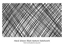 vector design background pattern, hand drawn diagonal hatchwork lines that criss cross in cool artsy textured black background design, can be changed to any color, and placed on any color