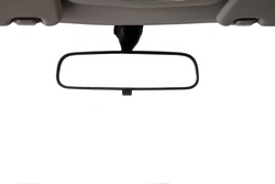 Car Rear view mirror isolated with clipping path for creative landscape montage