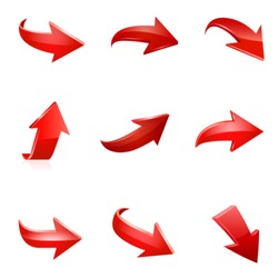 Red arrow set. Vector