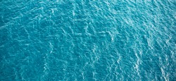 Blue turquoise sea water background. Aerial view