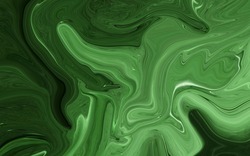 Green Psychedelic liquid marble fluid abstract art background design. Trendy liquid marble style. Ideal for web, advertisement, prints, wallpapers.